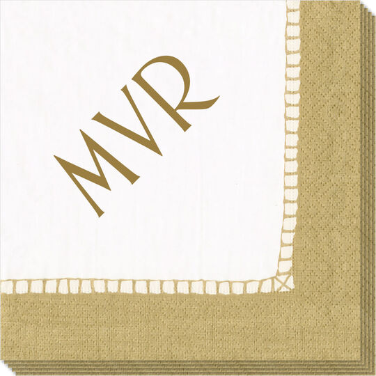 Gold Border Design Your Own Caspari Napkins